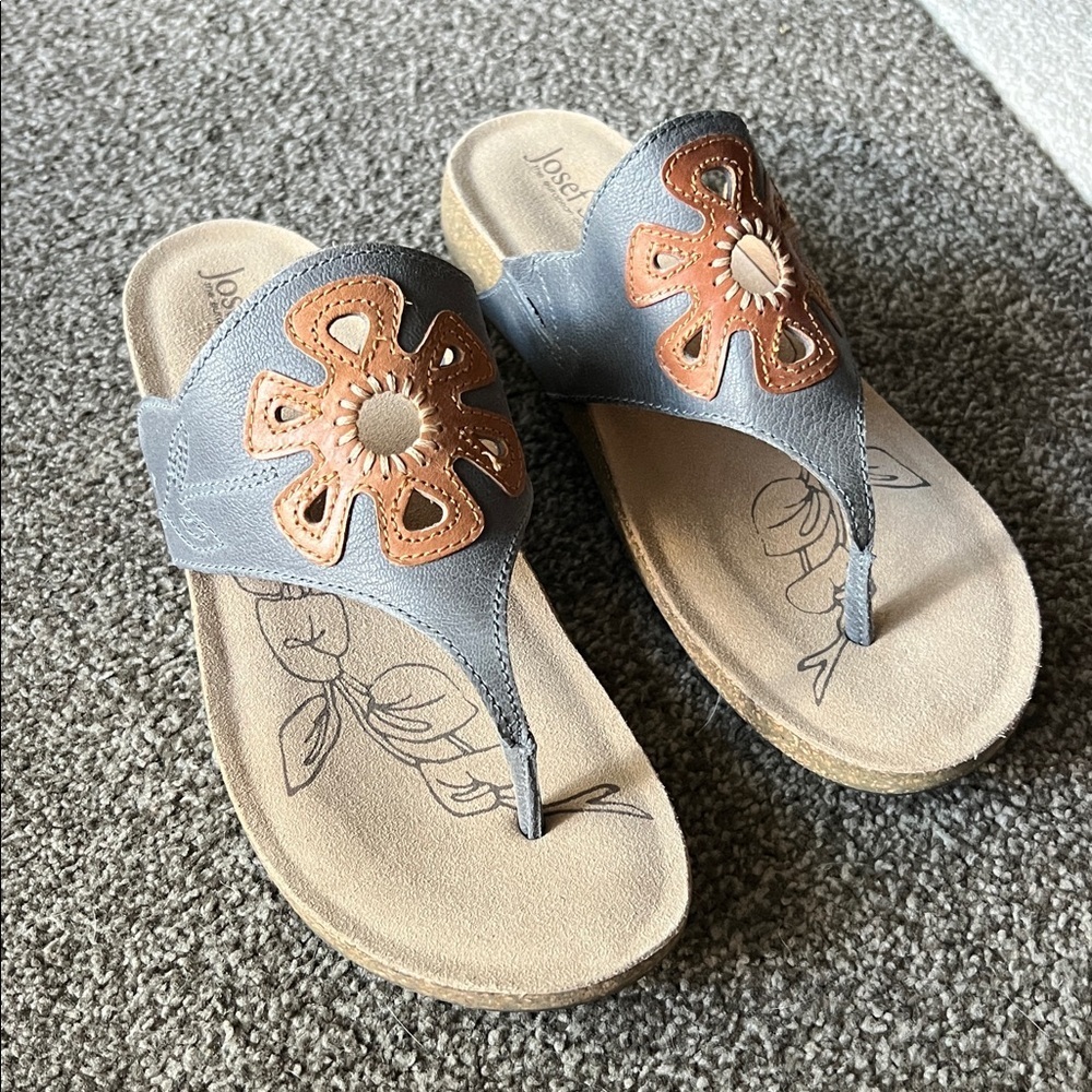 Nwot Josef Seibel Natalya Leather Thong Sandal - 41